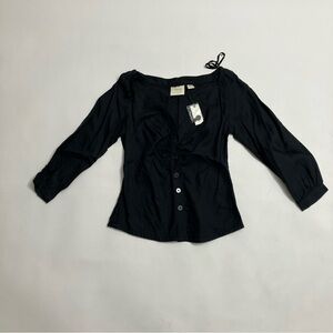 ANTHRO NWT Maeve charcoal grey blouse